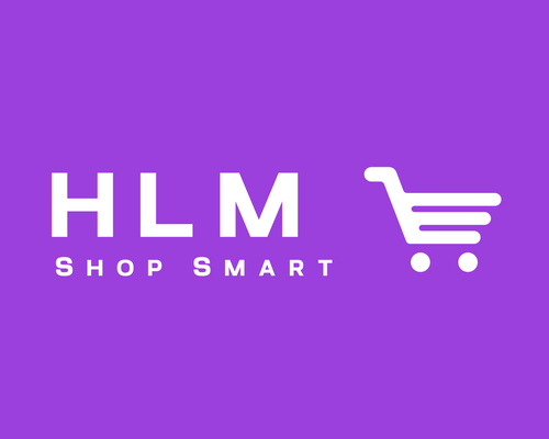 HLM Shop Smart logo with a shopping cart icon on a purple background